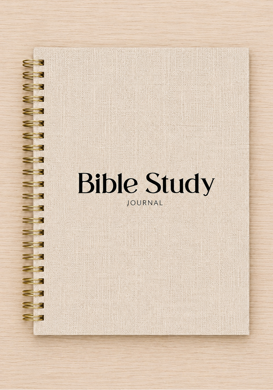 7 x 10 Linen Cover Guided Bible Study Journal - Handmade