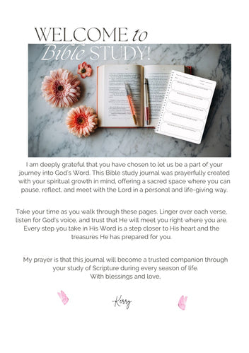 7x10 Guided Bible Study Journal - Handmade